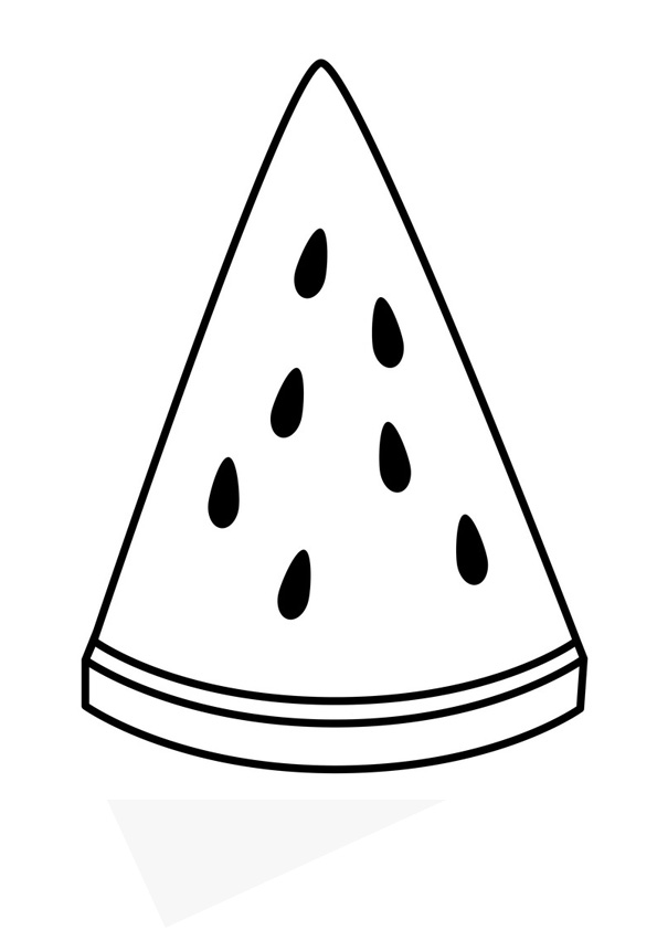 Coloring Pages Printable Watermelon Slice Coloring Page